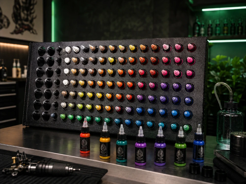 Can a 98-Hole Tattoo Ink Holder Keep a Full Color Set Within Reach_