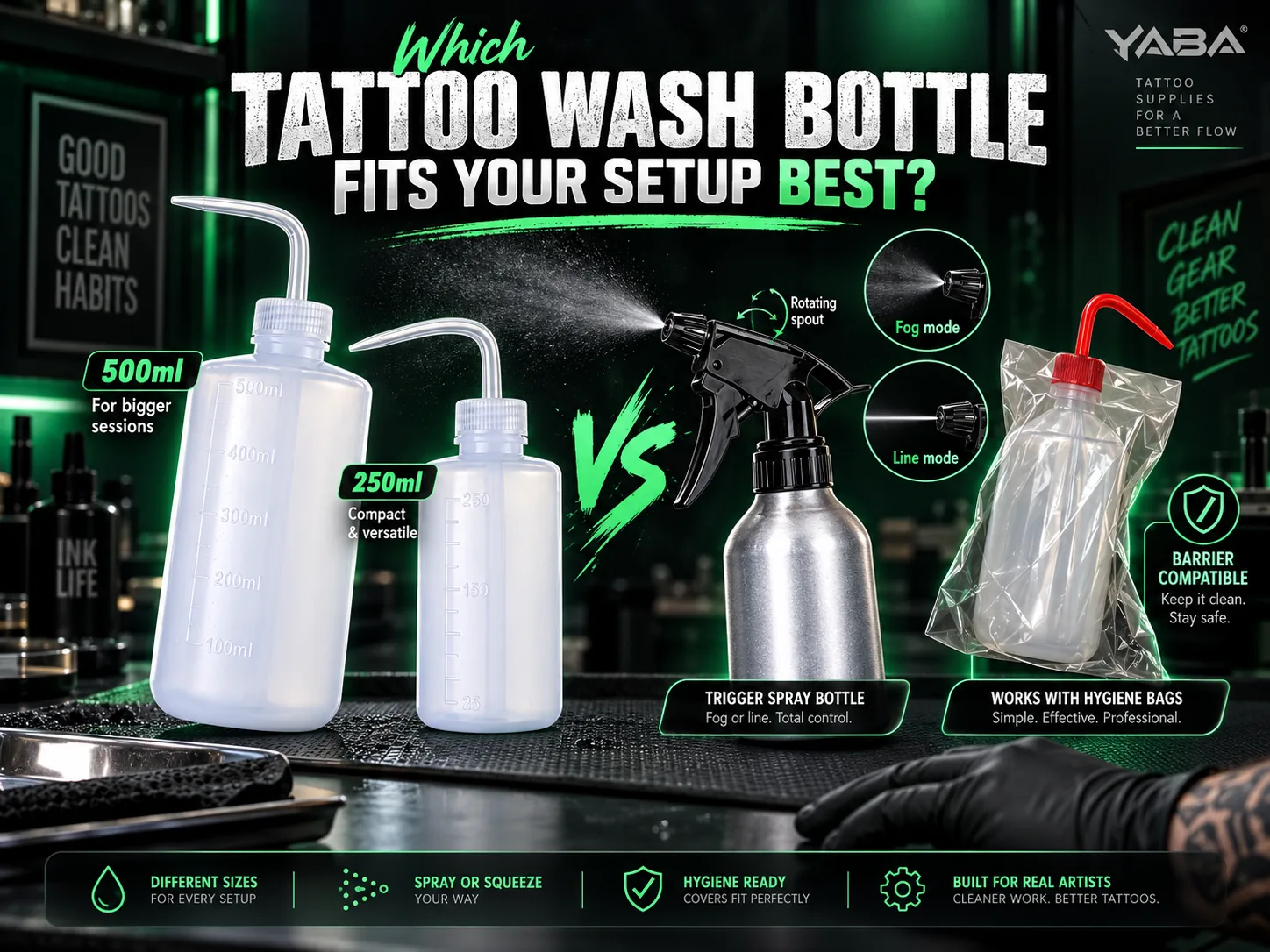 Which Tattoo Wash Bottle Fits Your Setup Best