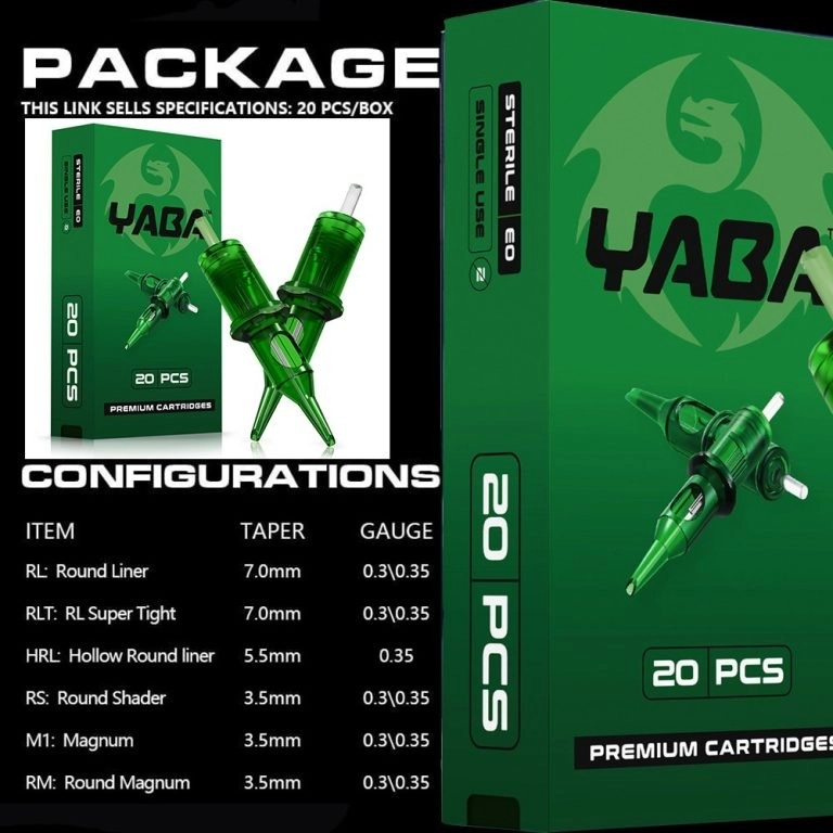 Yaba tattoo cartridge packaging